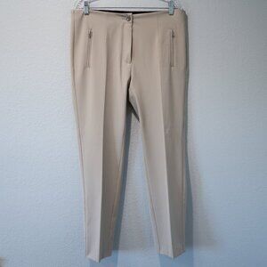 Zerres Pants Womens 12 Beige Trousers Mid Rise Stretch Comfort Waistband